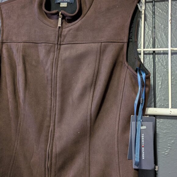 BNWT Tommy Hilfiger Brown Suede Zip Dress. Size 12 - Picture 2 of 5